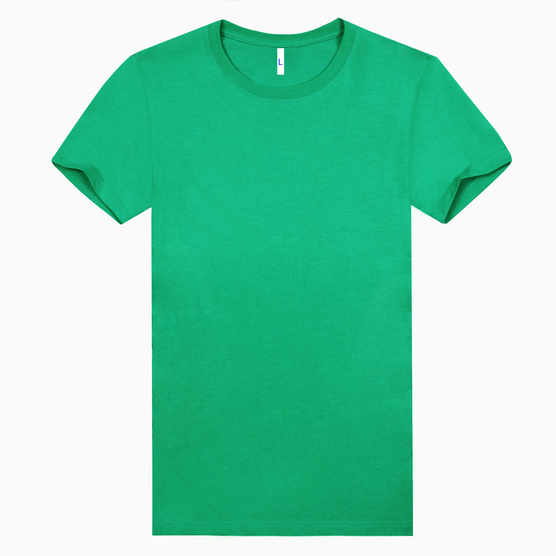 新款200g纤维棉草绿色文化衫